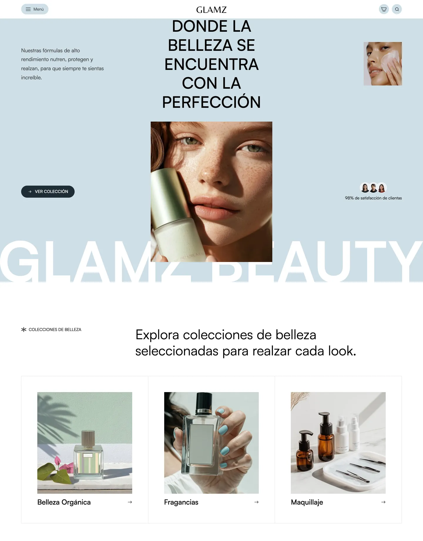 Plantilla de página web para belleza y estética