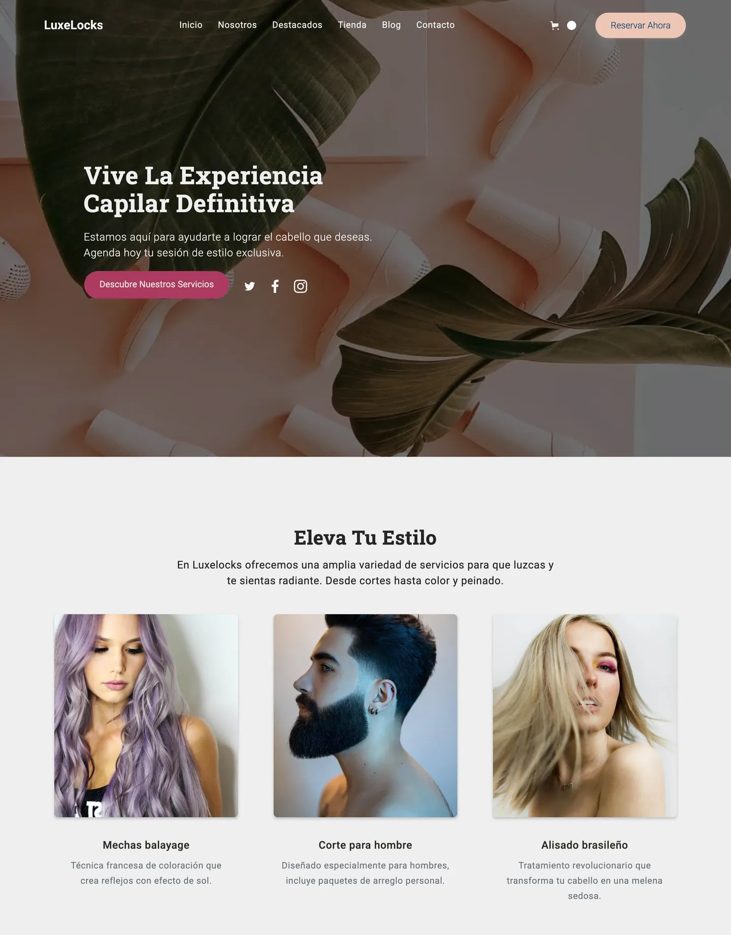 Plantilla de página web para belleza y estética